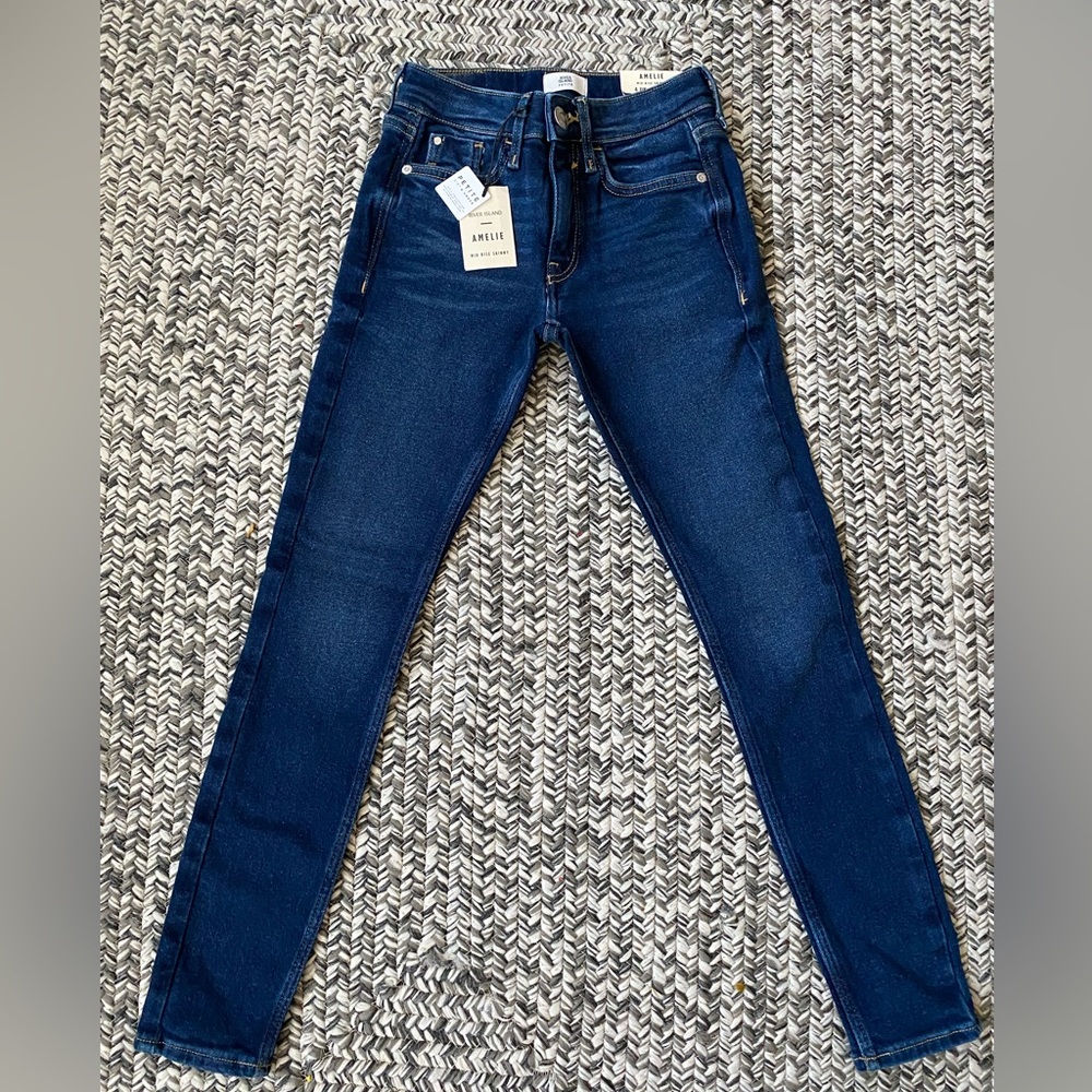 River Island mid rise skinny blue jeans